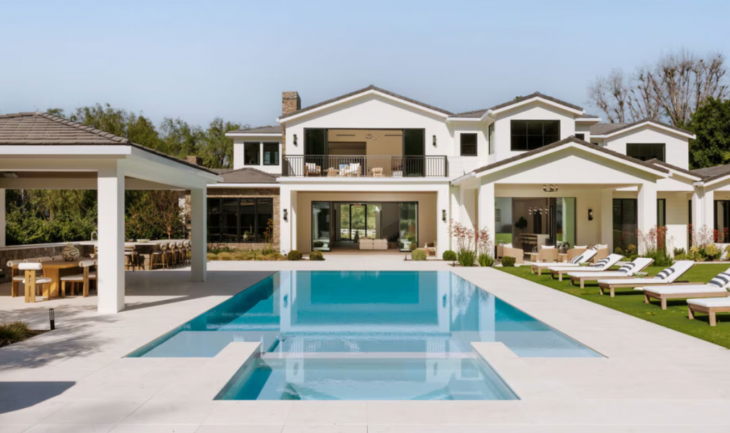 Horse stables, a wellness suite, guest house and luxury amenities.